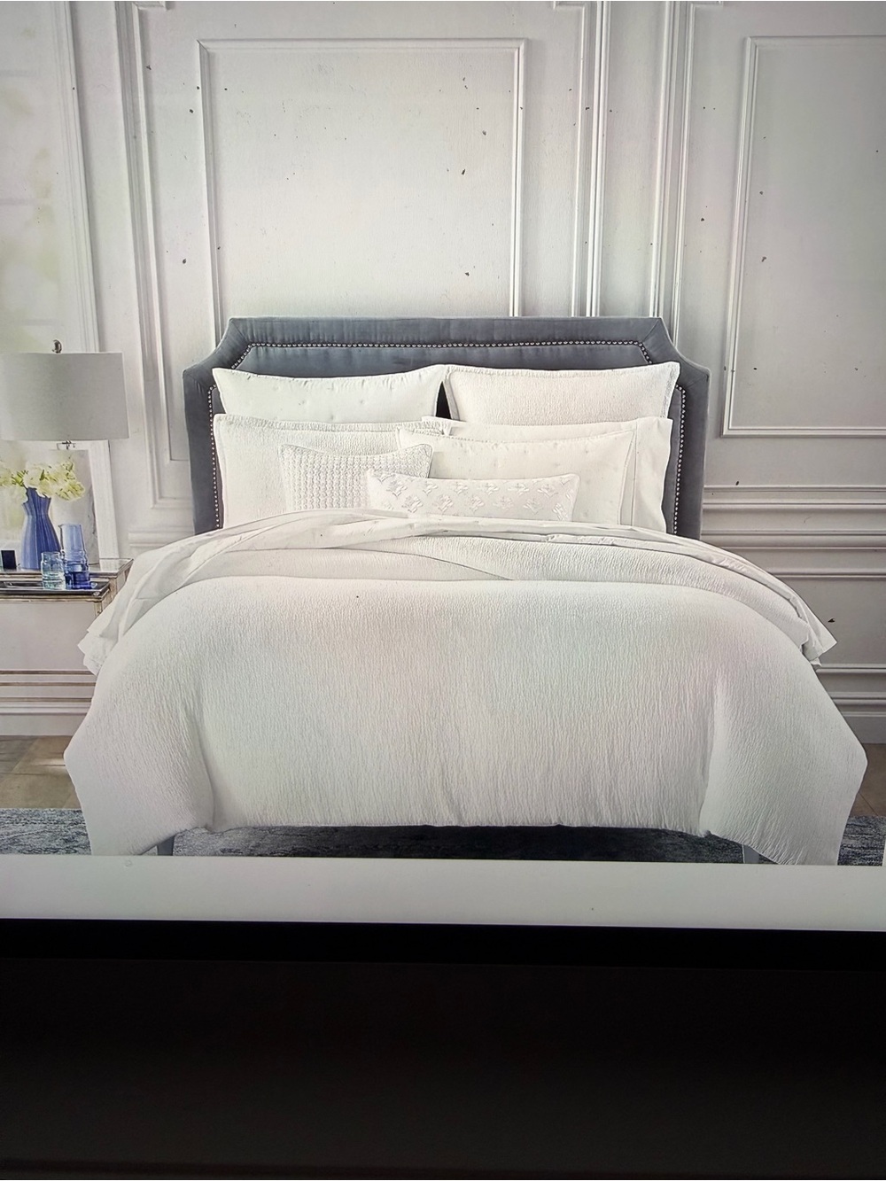 Sky White Quilted Comforter Set with Accent Pillows